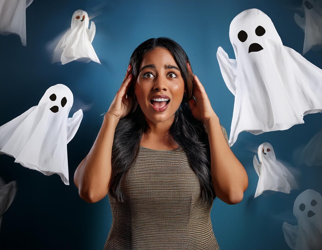 ghosts haunting a woman